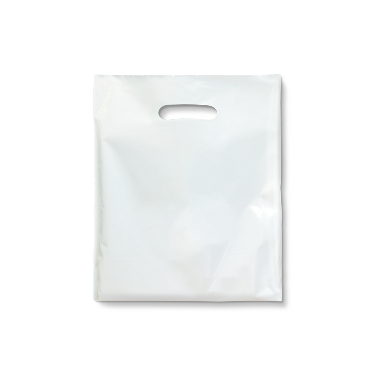 100 x Plastic Carry Bags Small - Medium With Die Cut Handle - LDPE - Glossy  Yellow